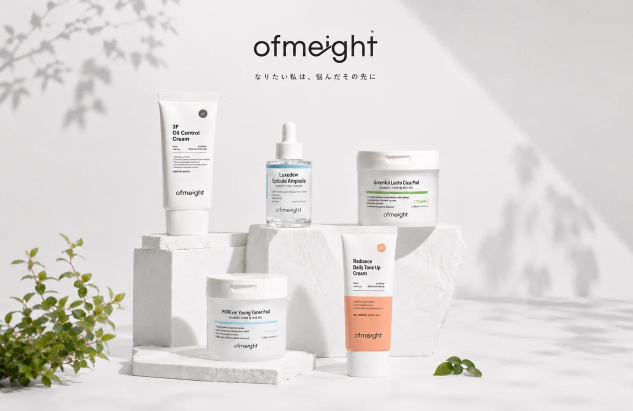 Ofmeight 5商品ラインナップ（3F / Spicule / LactoCICA / POREver / Radiance）